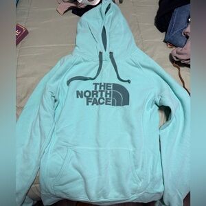 The North Face blue sweatshirt with hood
